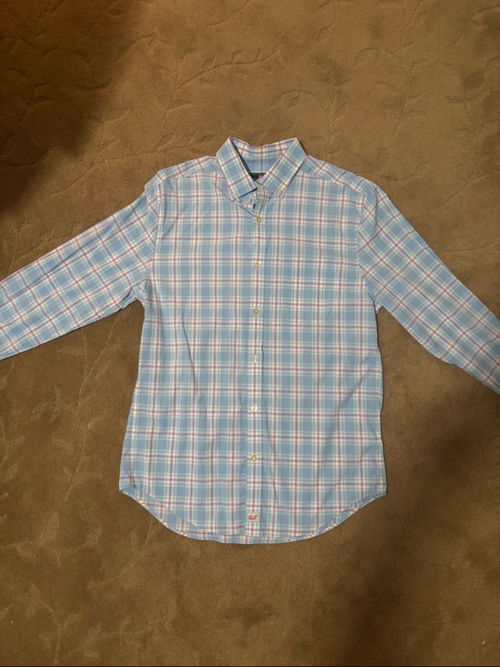Classic vineyard vines Men's Light Blue Plaid Button-Down Shirt